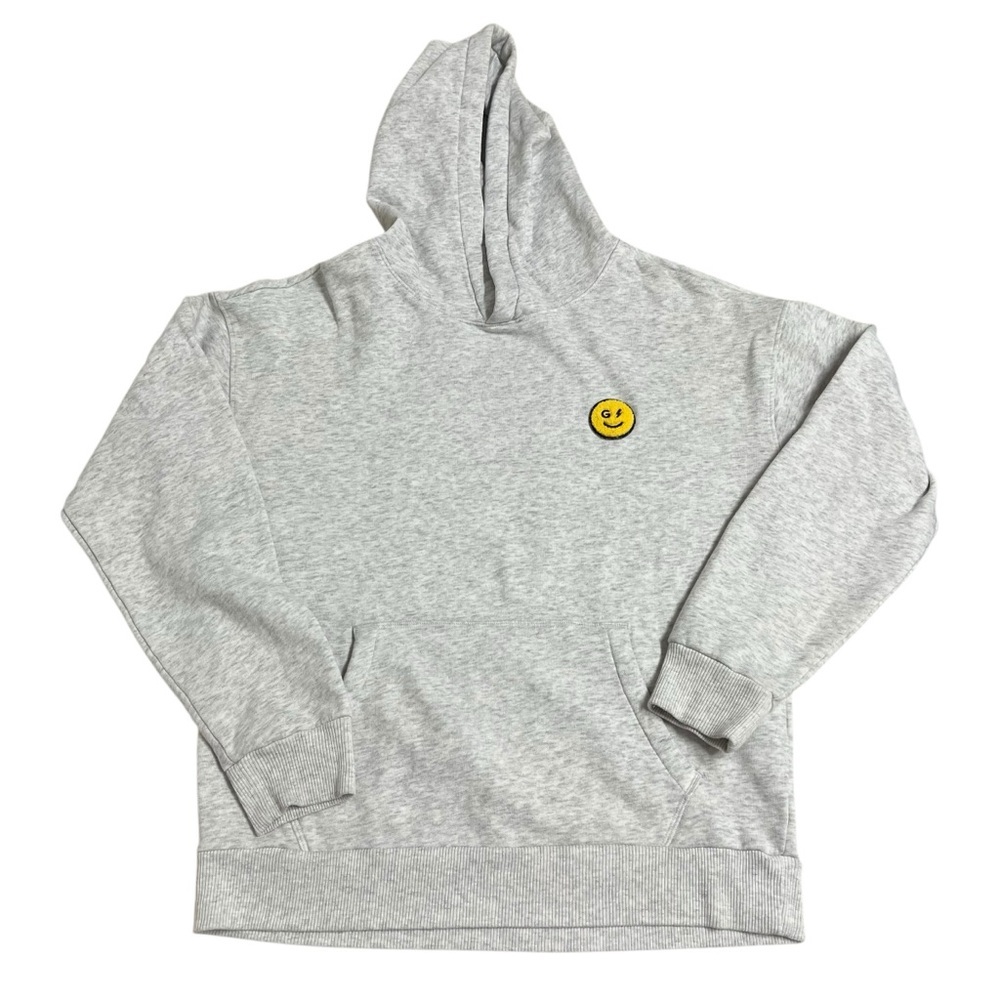 Gilly Hicks Smiley‎ Face Hoodie Sweatshirt Gray Hooded Size Small